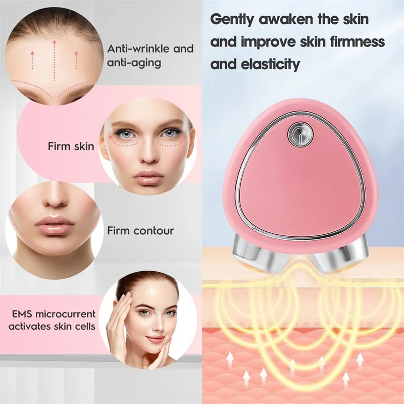 Face Lift Massager USB Portable Heart Shape Microcurrent Facial Massager Reduce Double Chin Handheld Face Lifting for Face