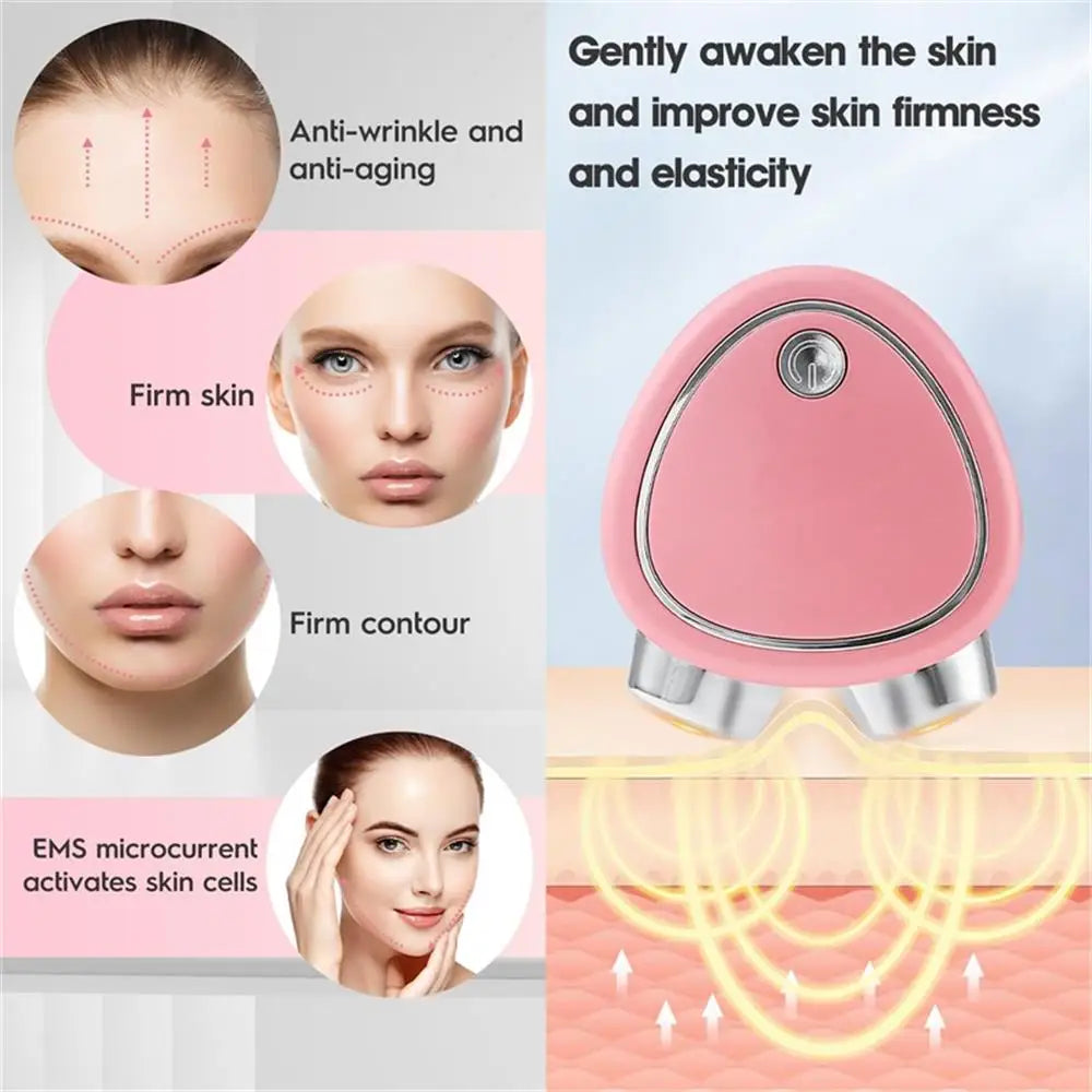Face Lift Massager USB Portable Heart Shape Microcurrent Facial Massager Reduce Double Chin Handheld Face Lifting for Face